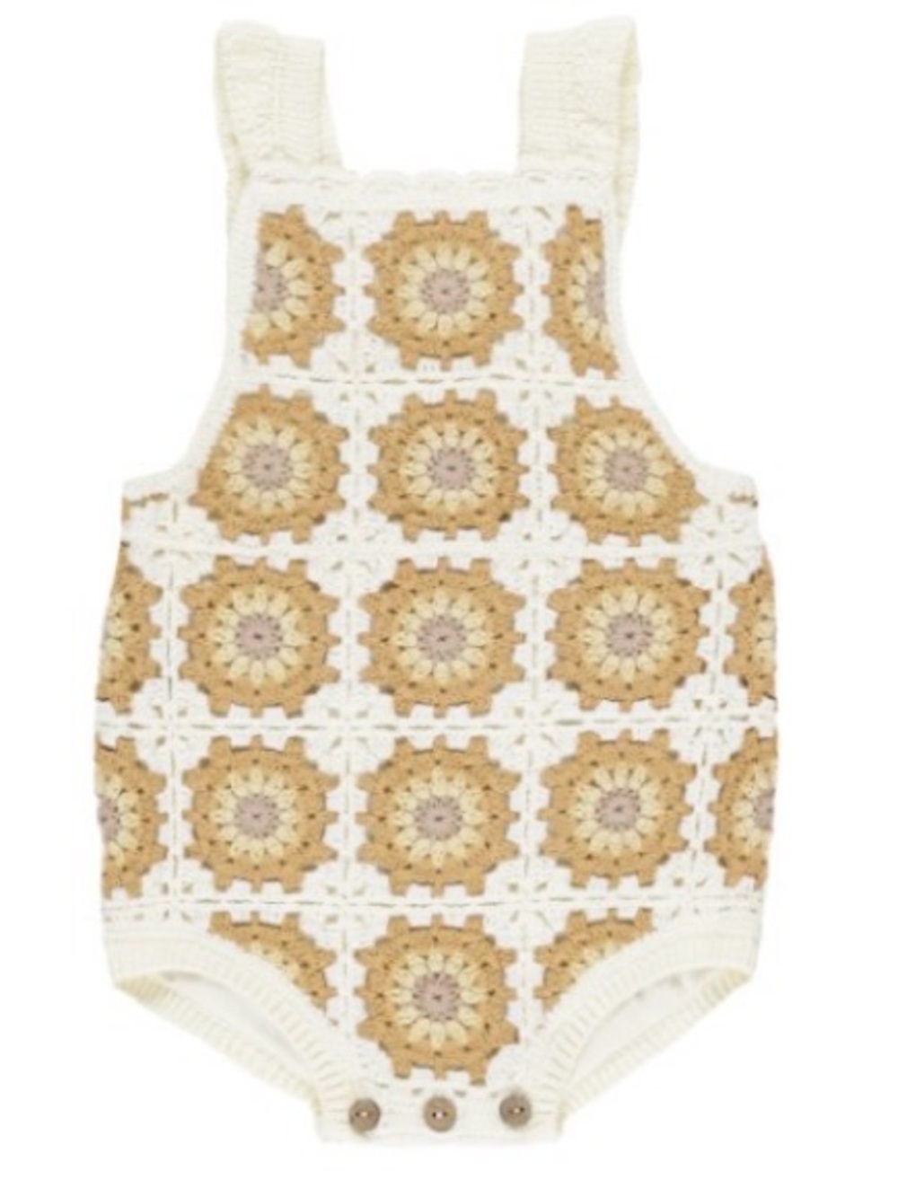 Riley & crew Baby Romper in Cream and Tan Sunburst 12 to 18 months